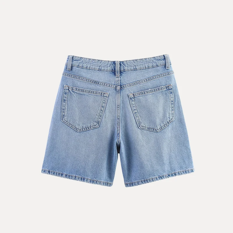 

Casual Faionable Women's Jeans orts Summer 2025 Mid-Waist Straight Leg Loose Fit Zipper Closure Pure Color Z Brand