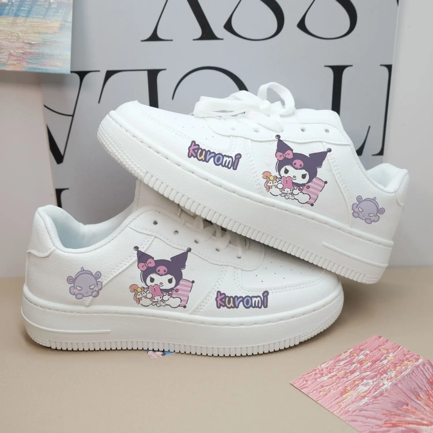 Kawaii Kuromi Cartoon Casual Shoes Cute Cinnamoroll Lolita Spring and Autumn Low Help Skateboard Shoes Versatile Couple Sneakers