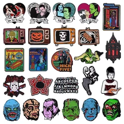 Halloween Horror Movie Collection Enamel Pin Thrilling Mask Film Figure Brooches Lapel Badge Punk Jewelry Gifts For Kids Friends