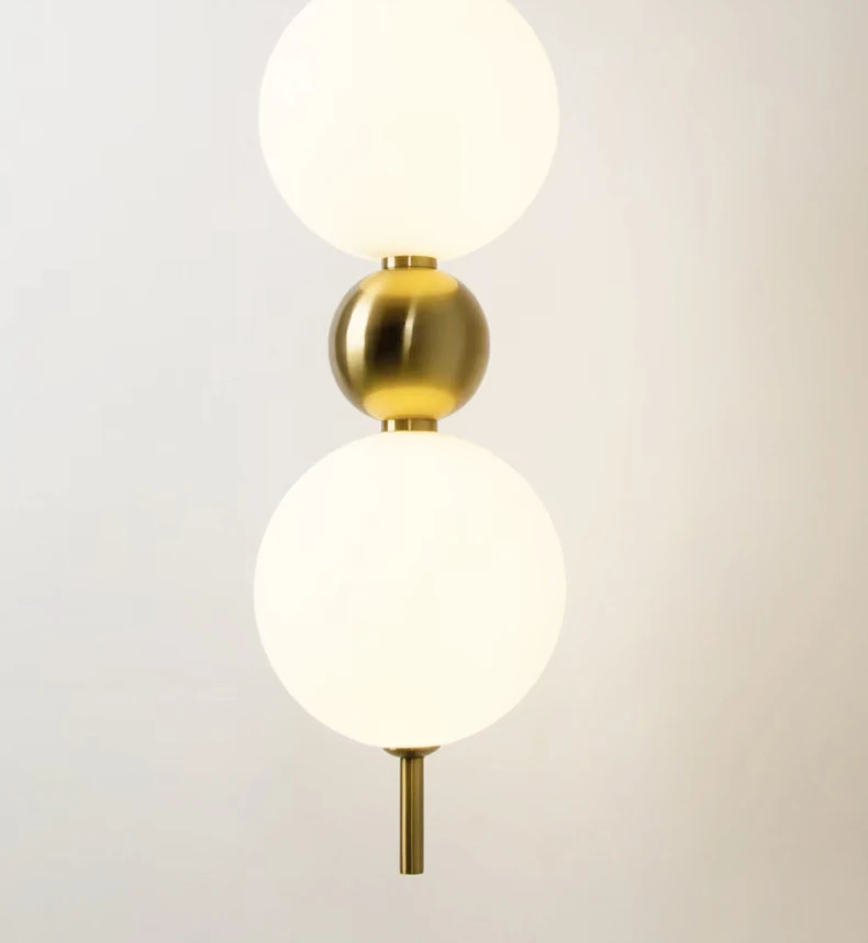 Design LED Wall Lamp White Acrylic Ball Gold Metal Bedrooom