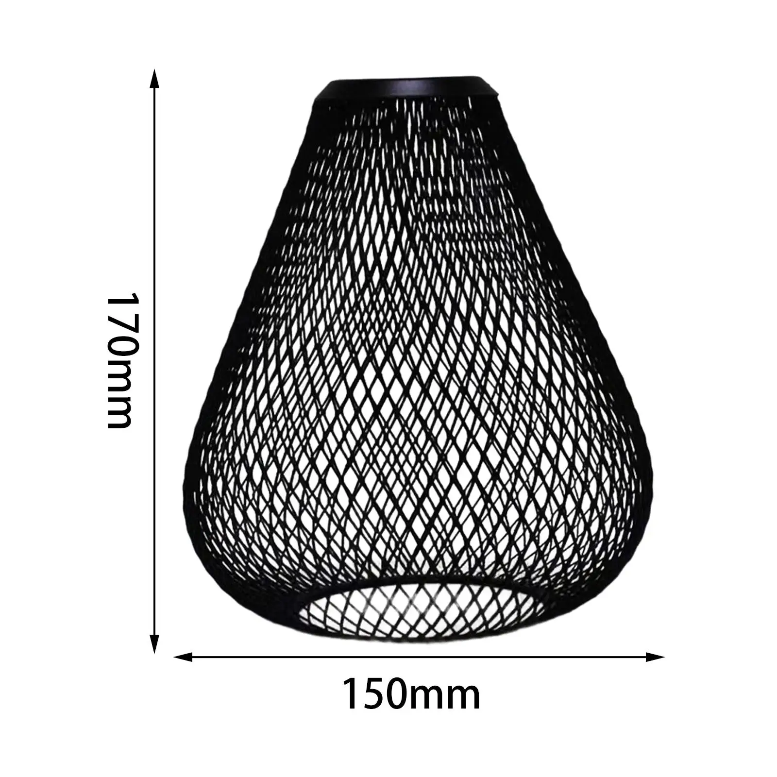 Metal Woven Lamp Shade Pendant Light Cage Black Iron Bulb Cover for Kitchen Island Bar Restaurant Hotel Decor