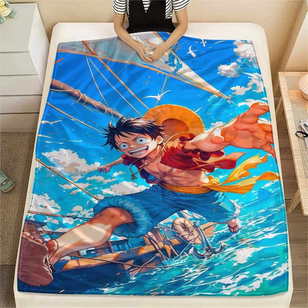 Luffy Delicate Print Blanket, Cozy Flannel Blanket Applicable to Sofa, Bed, Bedroom, Picnic and Long Trip.-TING