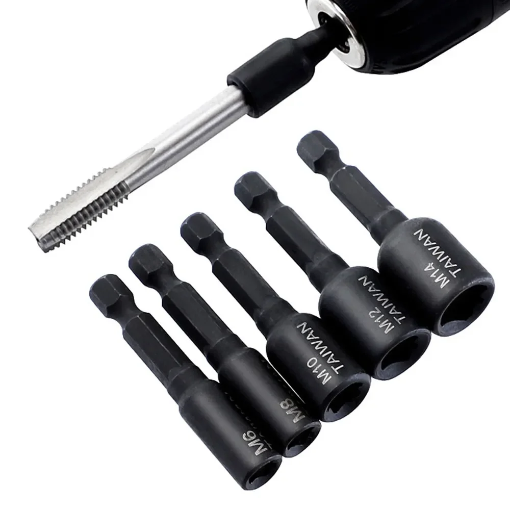 M6 For M14 Firmer Screw Tap Socket Adapter Holder Extension Bar 1/4 Inch Hex Shank Metric Screw Tap Driver Electric Drill Tools