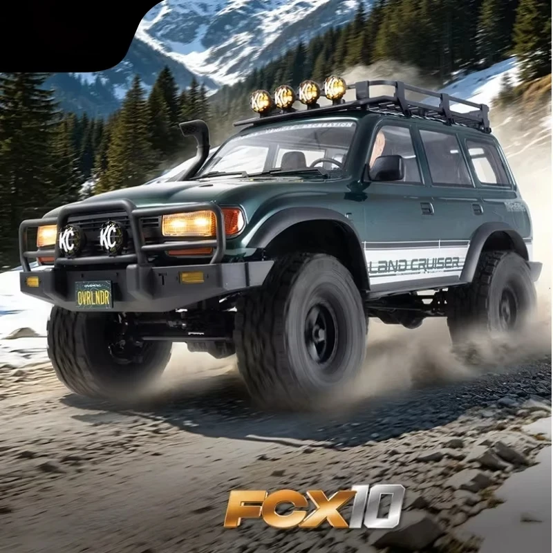 Hot Sale Fms 1/10 Toyota Lc80 Rc Car Electric Off Road Crawler Model Green Brushless Remote Control Vehicle For Adult Hobby