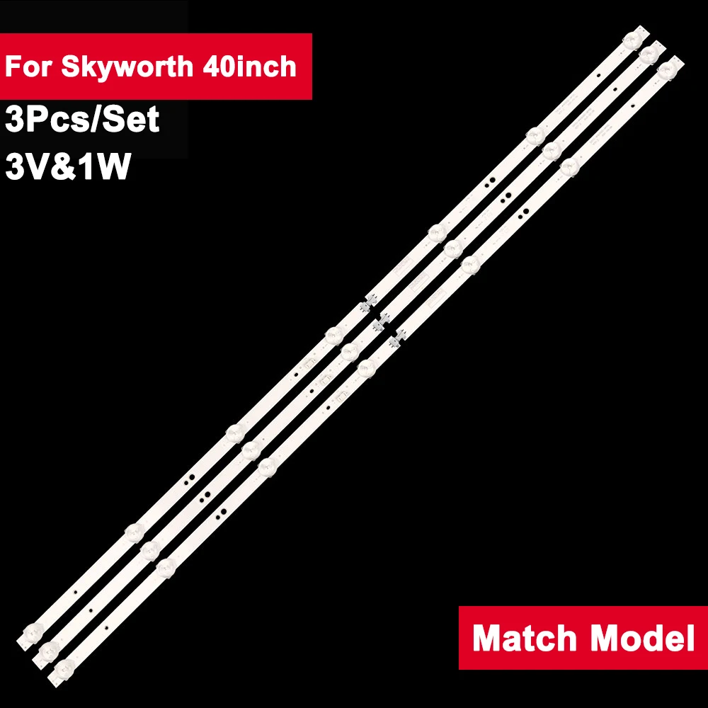 Barra de retroiluminación para Tv, accesorio para Skyworth de 40 pulgadas, 5850-W40000-9P00 40X6 40E1C 40S500F X40 40E2AS piezas 40K5C H-LED40F456, 3 H-LED40F4, 749mm, 3V1W