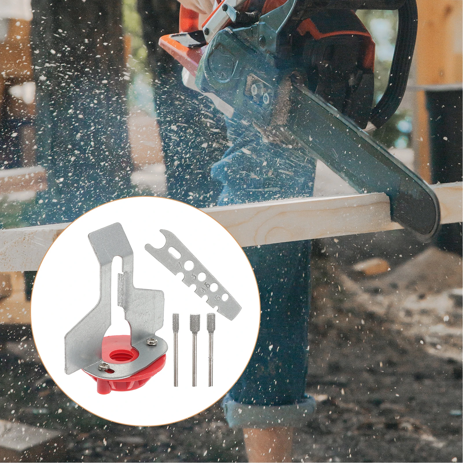 

Chainsaw Attachment Kit Sharpening Burrs Metal Handle Steel Angle Rails Stable Grinding Fit Most Chainsaw Blades Manual