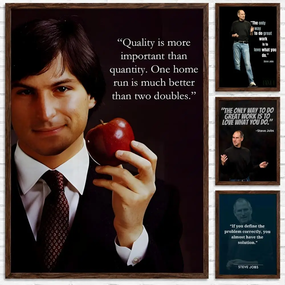 Motivational Typography Steve Jobs Quotes Poster Self-adhesive Waterproof Paper Sticker Art Coffee House Bar Room Wall Decor
