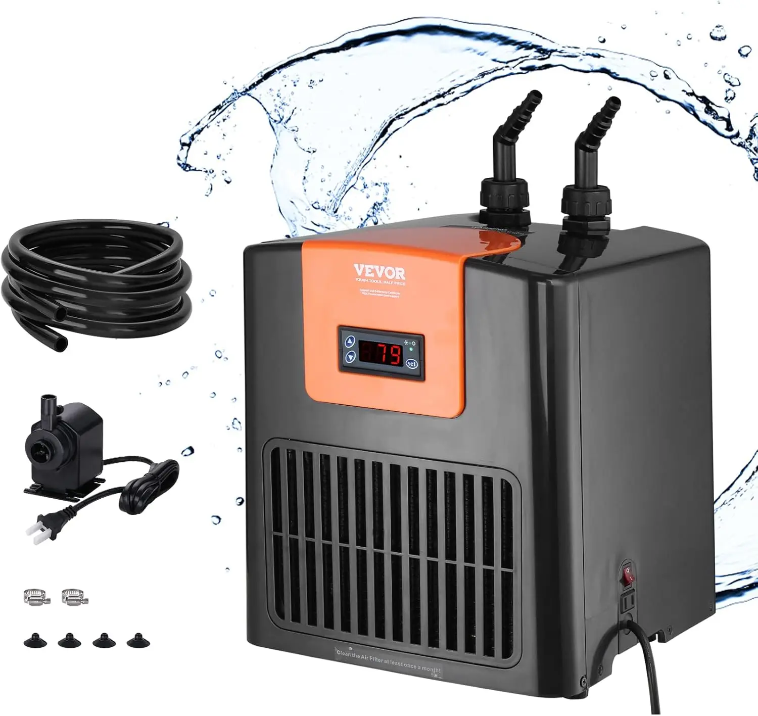 

Water Chiller Hydroponic Aquarium Cooling System Fish Tank Chiller With Pump Hose For Fresh Seawater Coral Reef Jellyfish 1 4 Hp