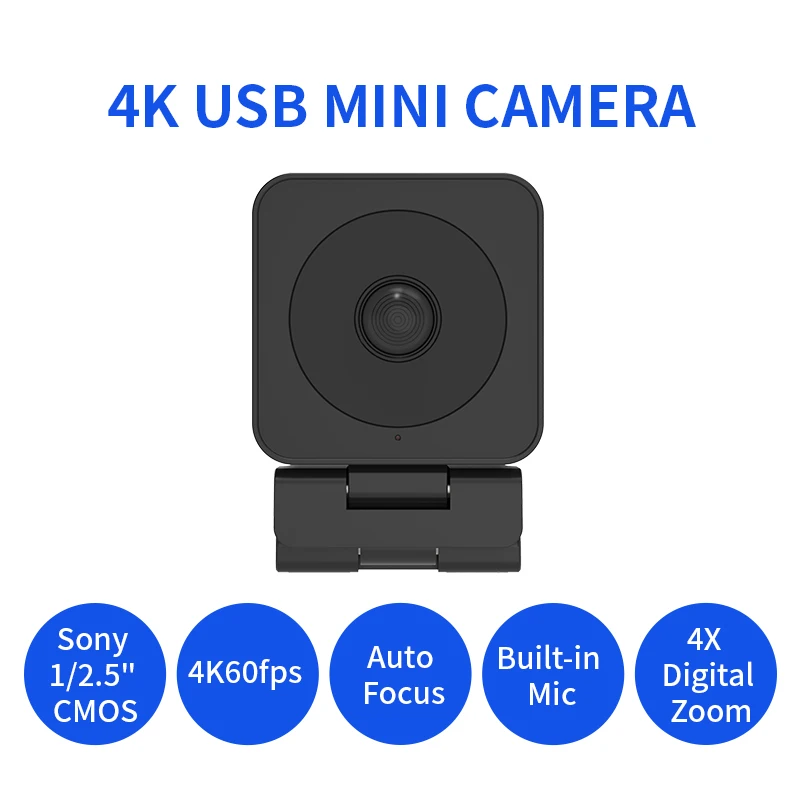 Mini 4K60fps camare FOV 130° auto focus build-in mic audio integration eptz cam 4x digital zoom usb3.0 for live streaming