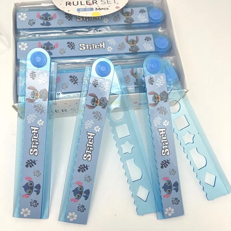 36pcs/lot Disney Stitch Bookmark Creative Foldable Ruler Book Mark For Books Office School Office Supplies Stationery Gift