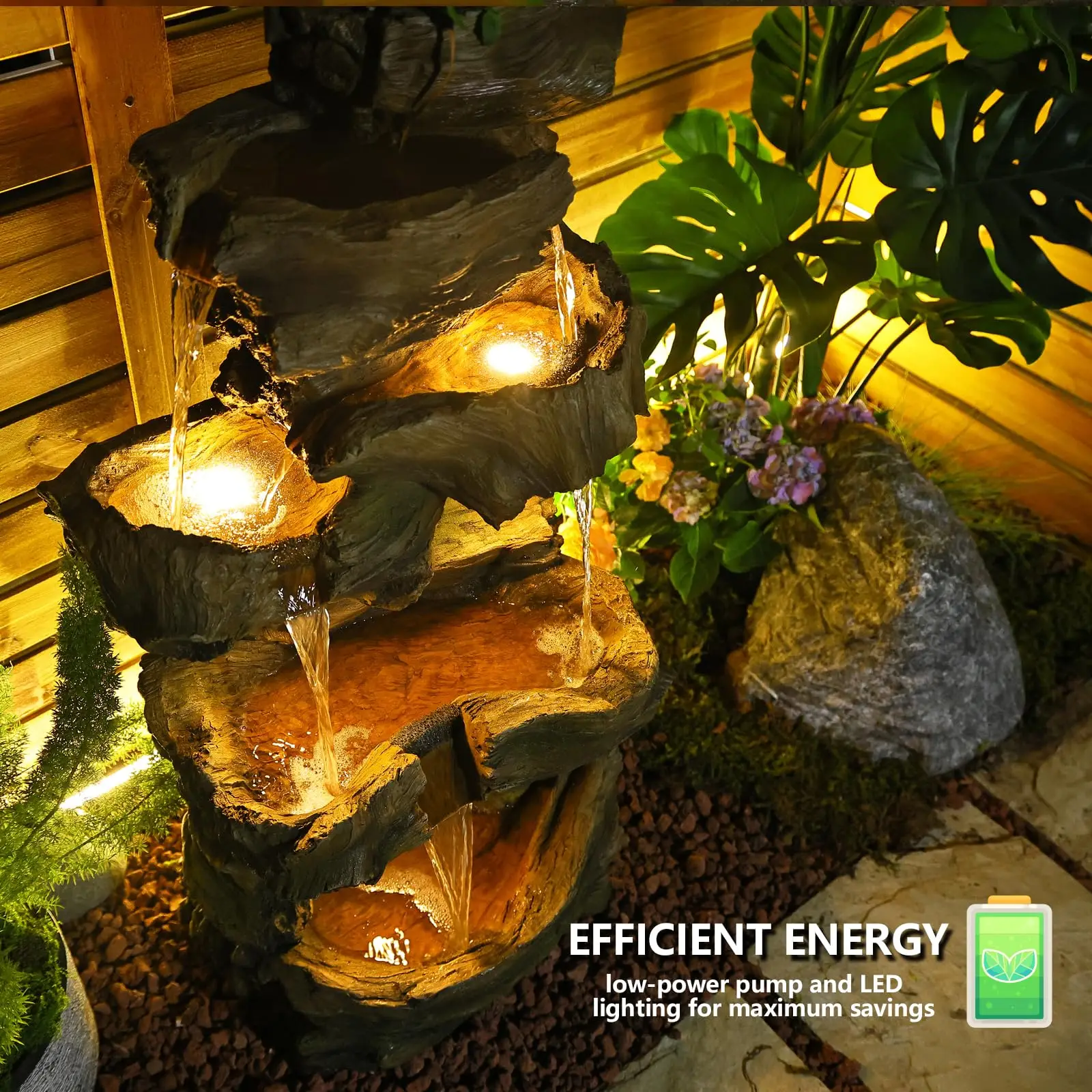 40 H Large Outdoor Water Fountain with 5 Tiers