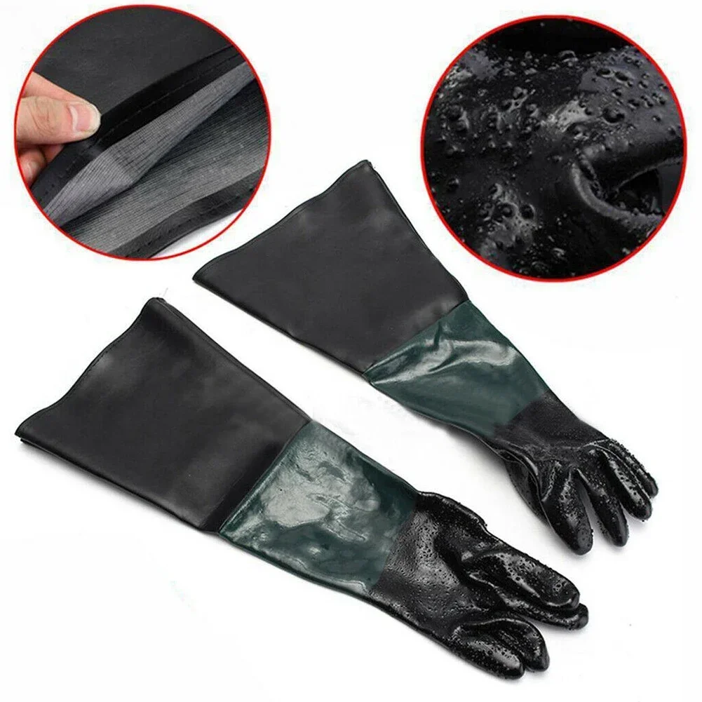 Left /Right Hand Sandblasting Gloves 23.6×11.8Inch Work Gloves For Sandblaster Sand Blast Cabinet Special Gloves Power Tool Acce