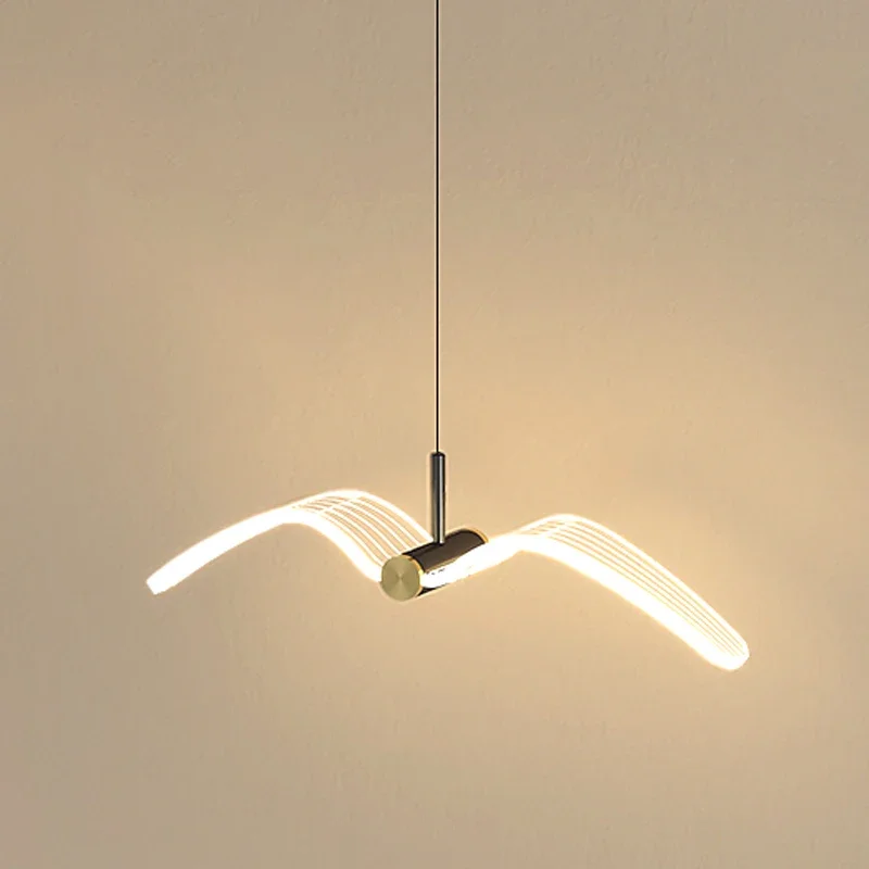 Led Seagull Pendant Lights Bedroom Bedside Background Wall Hanging Lamps for Ceiling Creative Home Decor Suspension Luminaire