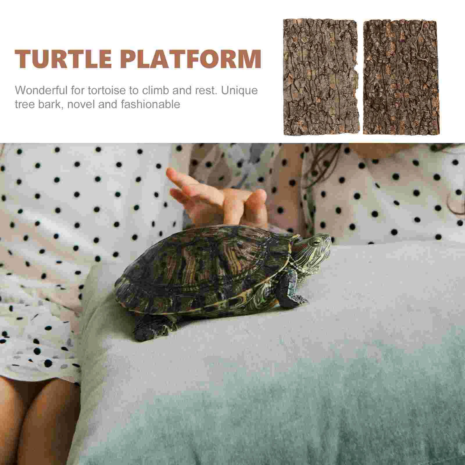 Reptile Bark Turtle Platform Snake Climbing Terrarium Tree Landscape Bask Platforms Cave Cork Reptiles Animals