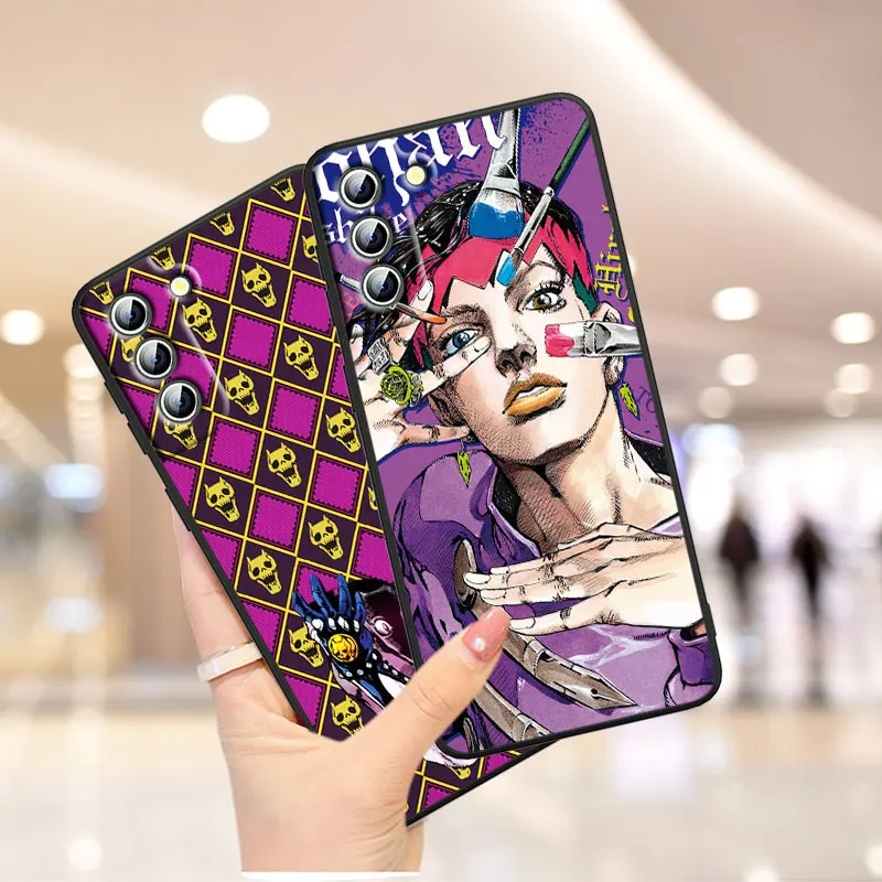 Cartoon Anime JoJo Jotaro Kujo custodia per telefono per Samsung S23 S22 S21 S20 S10 S8 Note 20 A9 A73 A71 A53 A33 Ultra Plus FE Black