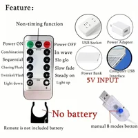 Christmas Home Decoration USB 8 Modes Fairy Garland Lights LED Curtain String Lights with Remote Control for Bedroom Wedding 6
