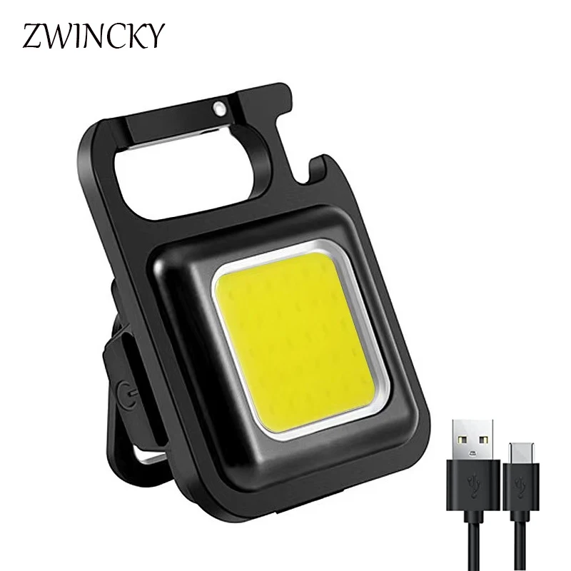 Mini latarka LED USB akumulatorowa lampa brelok korkociąg światło robocze magnetyczna mała latarka kieszonkowa do wędkowania na świeżym powietrzu