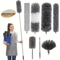 4/7pc/set Telescopic Dusting Brush,Bendable Head Duster,Crevice Spider Web Removal Brush,For Ceiling,Ceiling Fan,Telescopic Tool