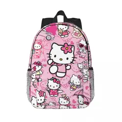 Hello Kitty Mochila para meninas e meninos, leve mochila impermeável estudante, grande capacidade, 15 Polegada