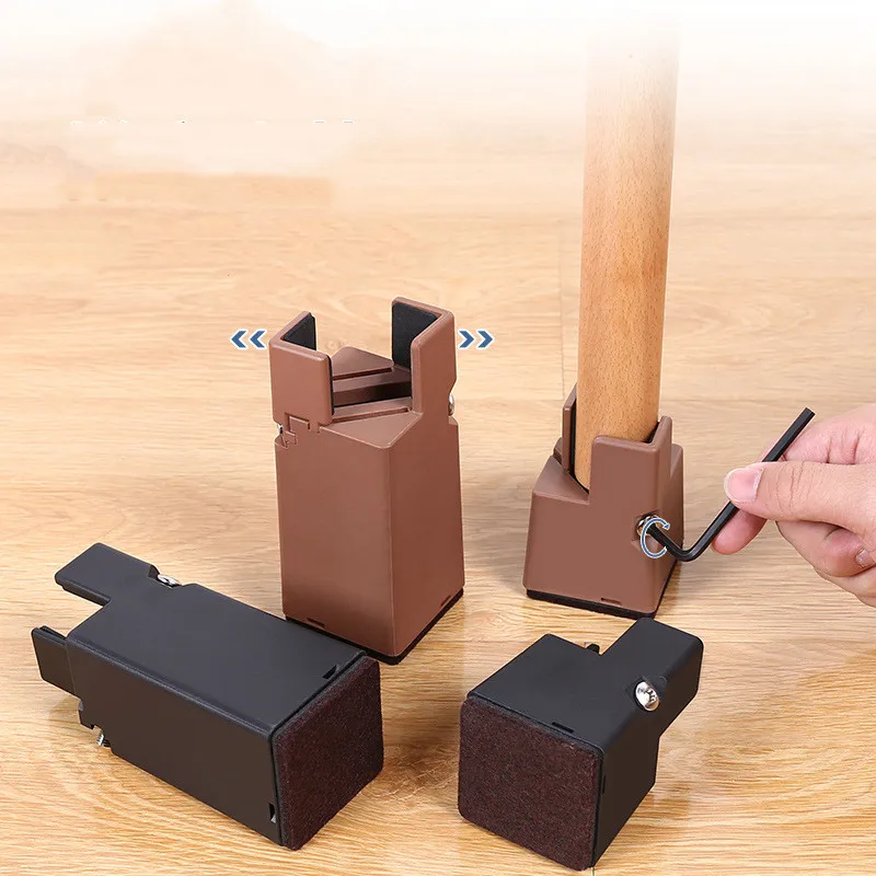 4Pcs Adjustable Chair Feet Riser 5/10cm Heavy Duty Desk Couch Bottom Elevator Metal Sofa Table Raiser Bed Furniture Risers