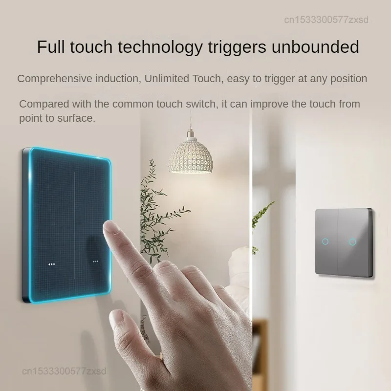 Xiaomi-Interruptor de pared inteligente Linptech QT1 BLE Mesh, interruptor de luz LED con Sensor táctil, funciona con la aplicación Mijia, 1/2/3/4 entradas