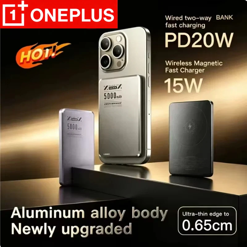 OnePlus 10000mAh Ultra Slim Magnetic Power Bank Qi2 Wireless Powerbank Portable External Battery for Magnetic for iPhone Samsung