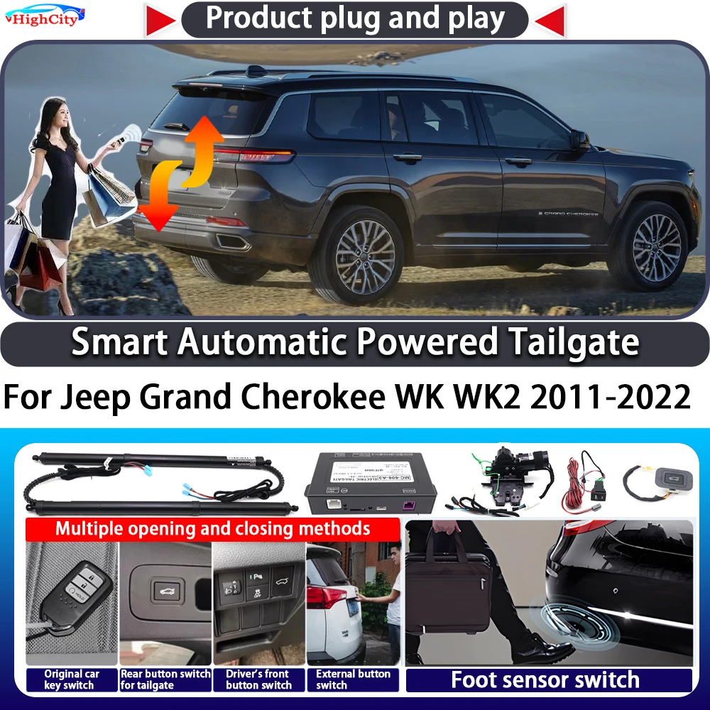 

For Jeep Grand Cherokee WK WK2 2011-2022 Smart Automatic Powered Tailgate Key Control Trunk Close Kit Electric Power Tailgate