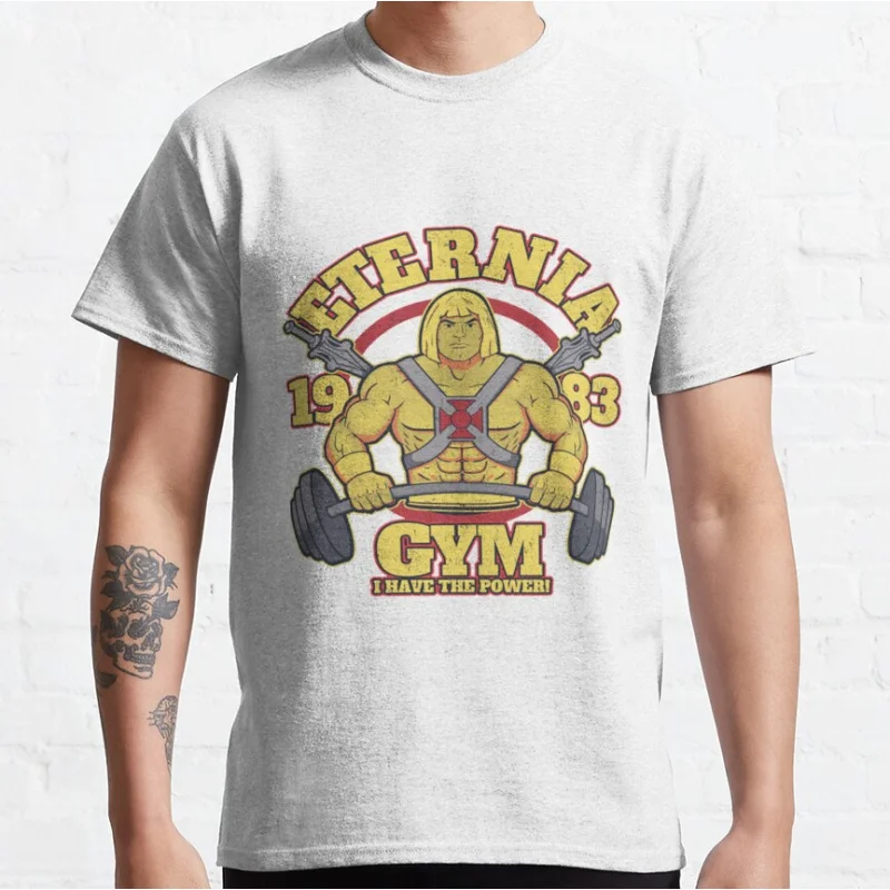 Eternia 1983 Gym Vintage 80s cartoon He-Man and the Masters of the Universe graphic t shirts Large size tops Adult S-6XL