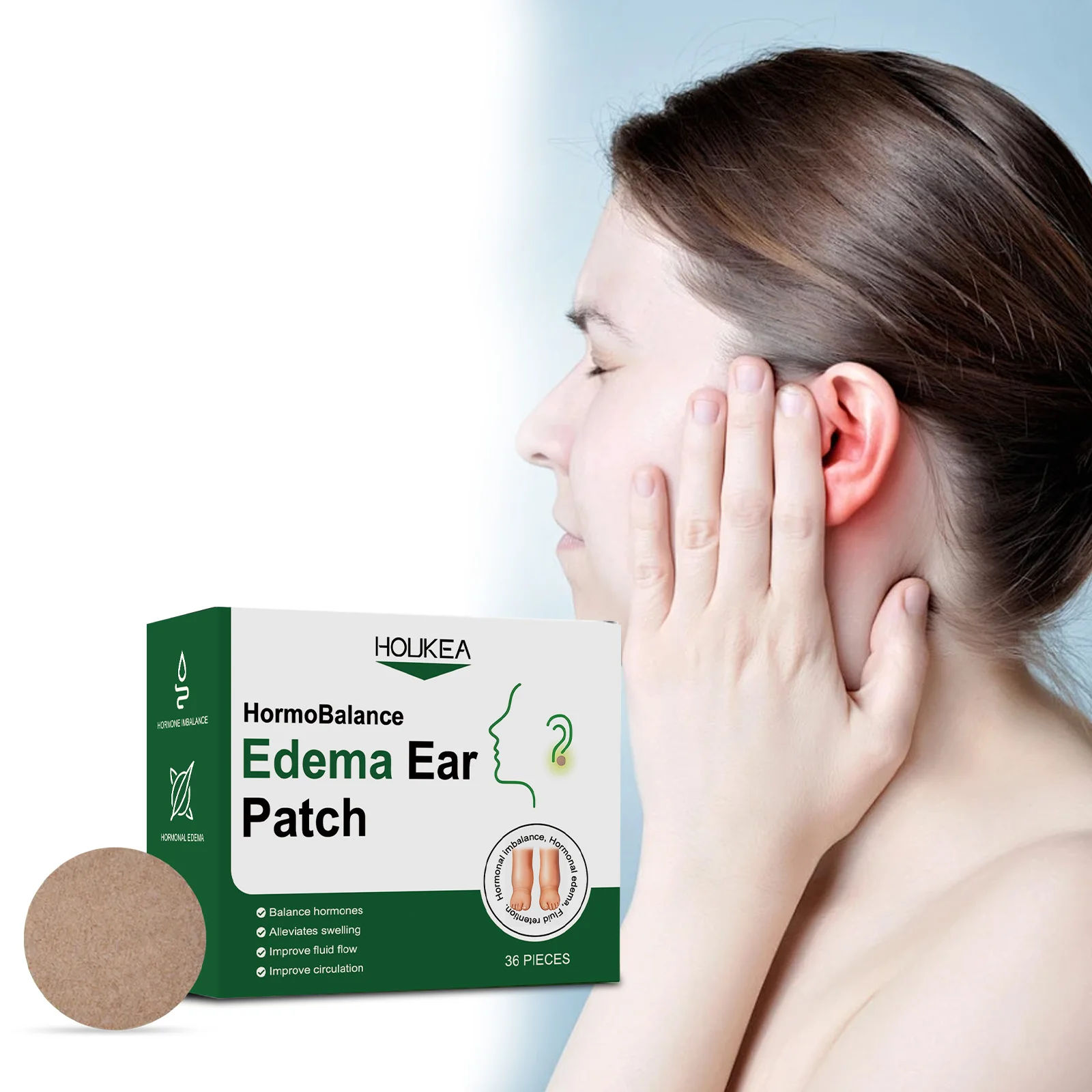 

Edema Treatment Ear Patch Anti Tinnitus Arm Leg Swelling Relief Antiedematous Ear Auricular Therapy Relaxation Ear Stickers