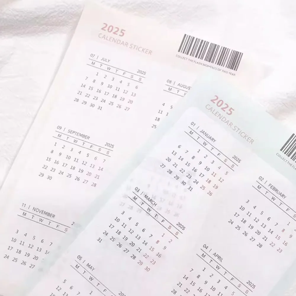 2025 Calendar Sticker Notebook Index Sticker Multifunctional Stationery Supplies Ledger Stickers 2025 Calendar Card