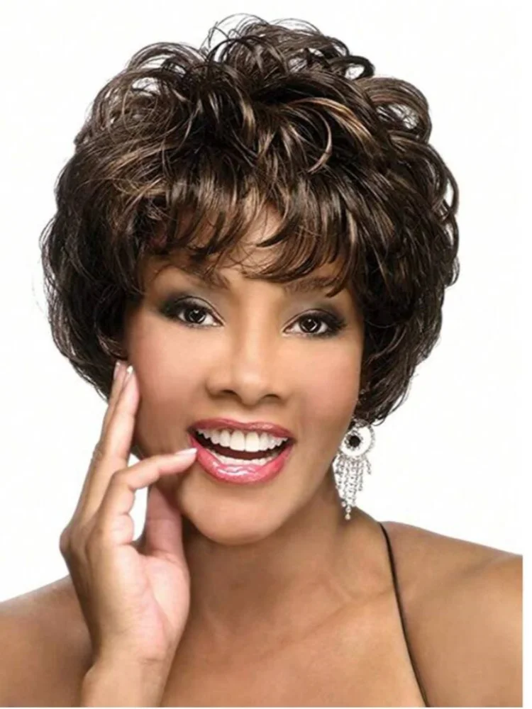 Short Wig for Women, Synthetic Wig, Non-adhesive, Wear-resistant, Heat-Resistant, Natural, Short Layer, Suitable for beginners