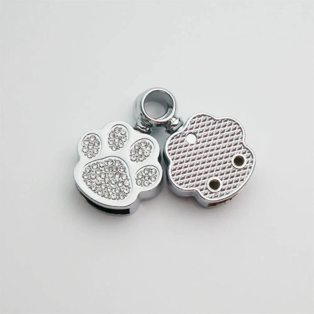 1Pc Metal Inlay Rhinestone Keychain Simple Spring Keyfob Cute Bear Paw Shape Keyring DIY Men Women Key Chain Accessories Gifts