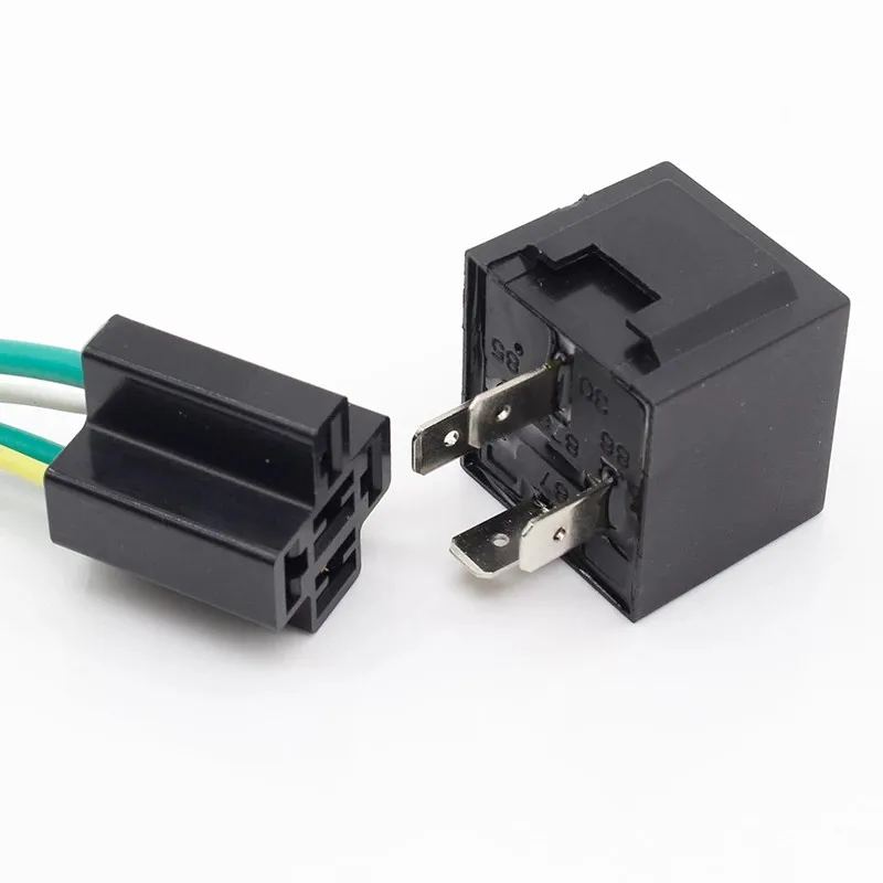 1 pair 12V 12Volt 40A Auto Automotive Relay With Socket and 4 Wires 40 Amp Relay 24V 36V 48V 60V