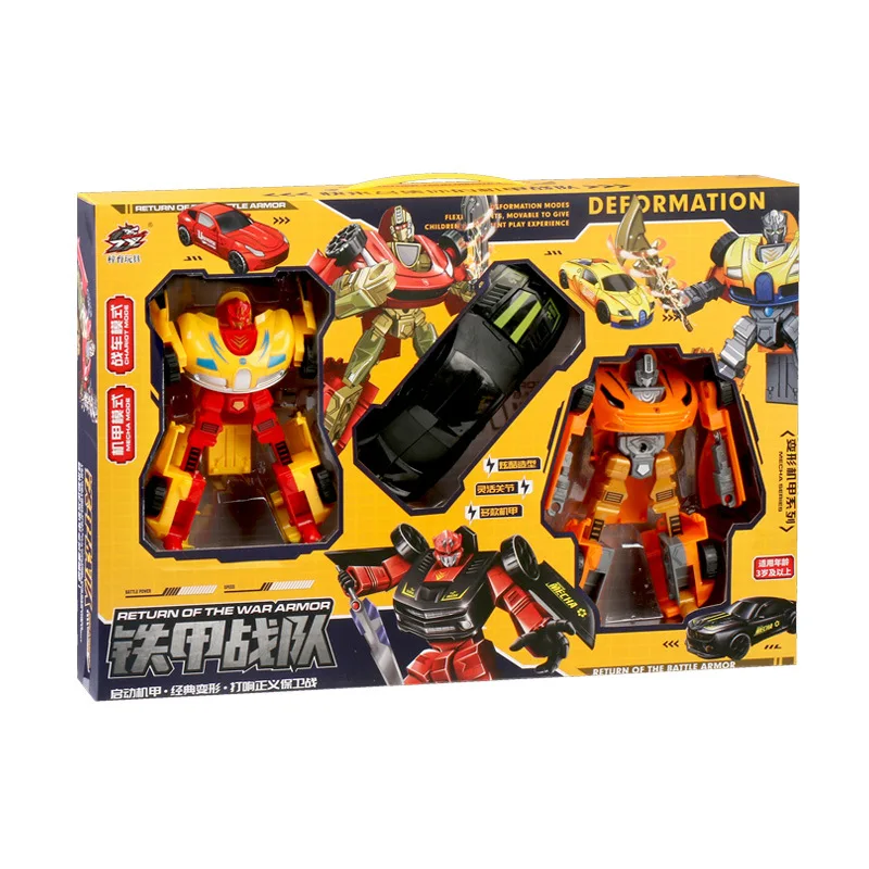 Juguetes para niños, robots transformables, coches, humanos, tanques, figuritas.