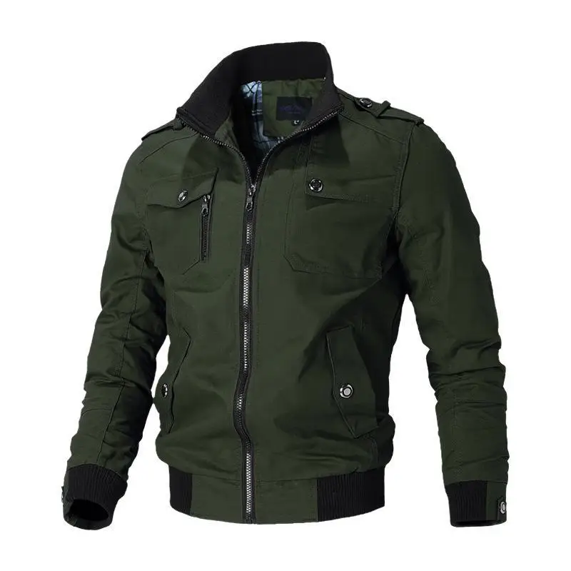 Men'S Spring Autumn Sports Green Oversized Coat Outdoor Travel Casual Mountaineering Camp Adventure Combat Hunting Jacket