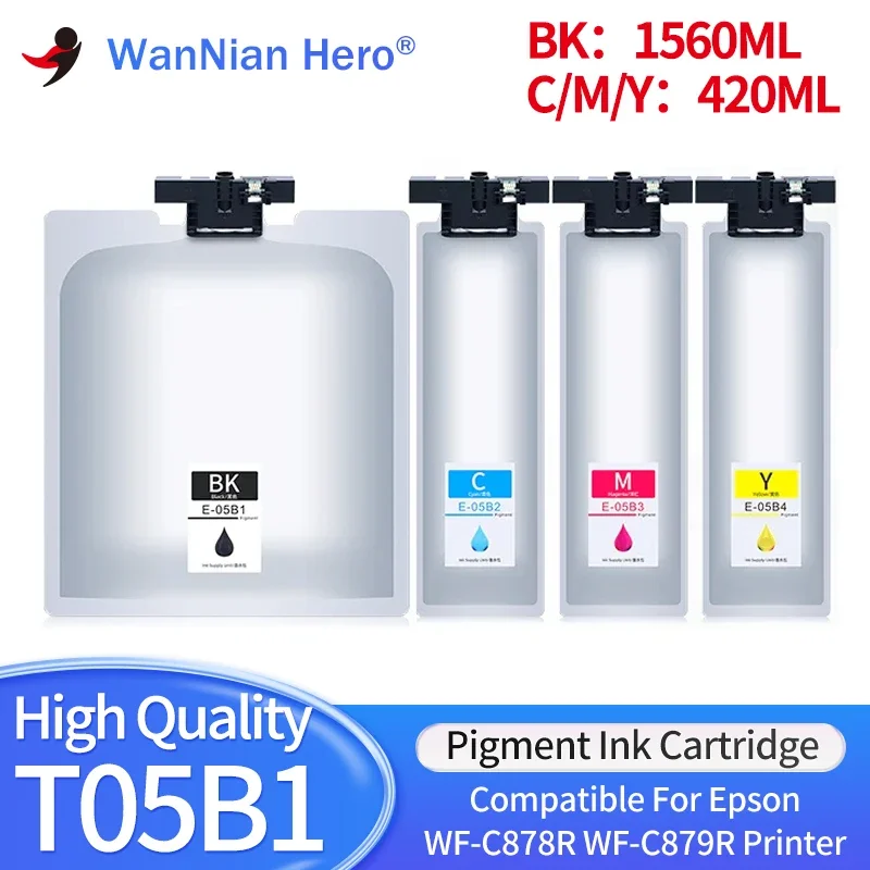 

T05B1 T05B2 T05B3 T05B4 Ink Cartridge With Pigment Ink For Epson WorkForce Pro WF-C878R WF-C879R C878R C879R Printer Ink Bag