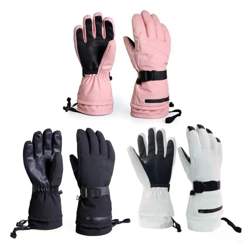 ถุงมือสโนว์บอร์ดกันน้ำ 340F กระเป๋าซิปถุงมืออุ่นฤดูหนาวสำหรับสภาพอากาศหนาวเย็น