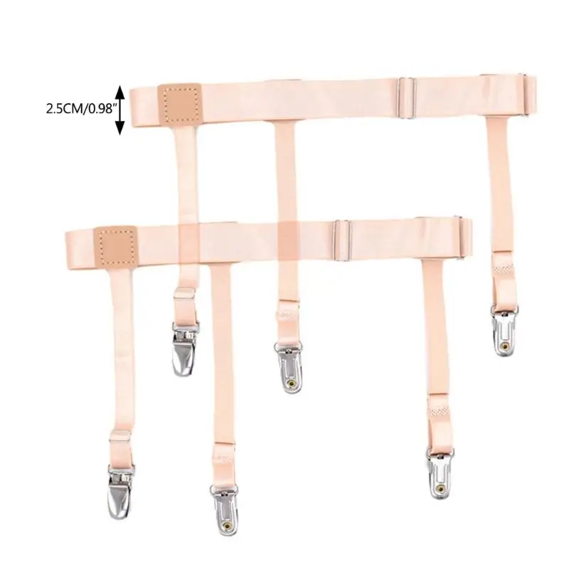 Business Shirt Garters Shirt Stays for Male Military Shirt Position Fixing Belt Elastic Shirt Holder with Nonslip Clip