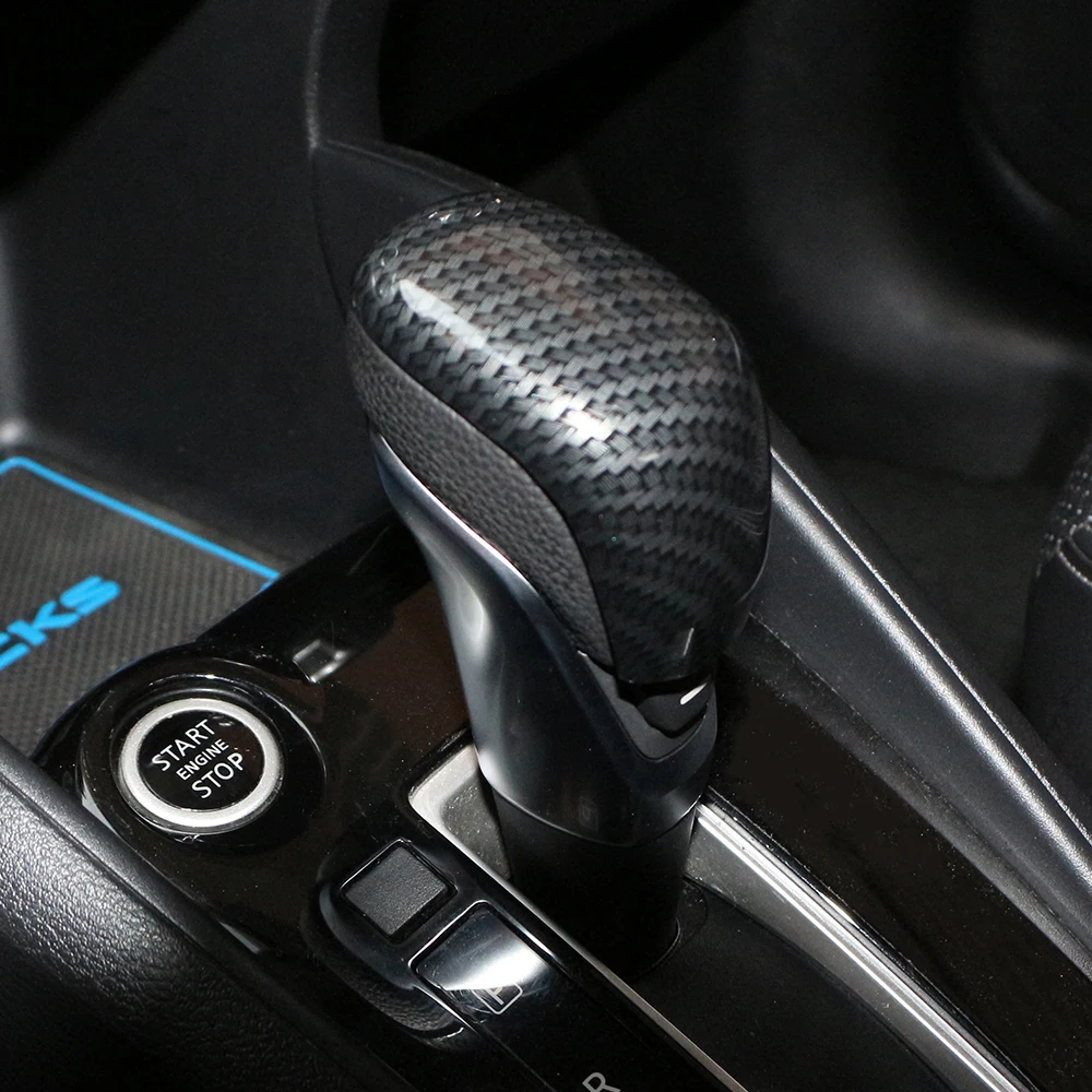 Car Gear Head Shift Knob Cover Grip Trim for Nissan Kicks 2017-2022 ABS Carbon Fiber Sticker Modification Accessories