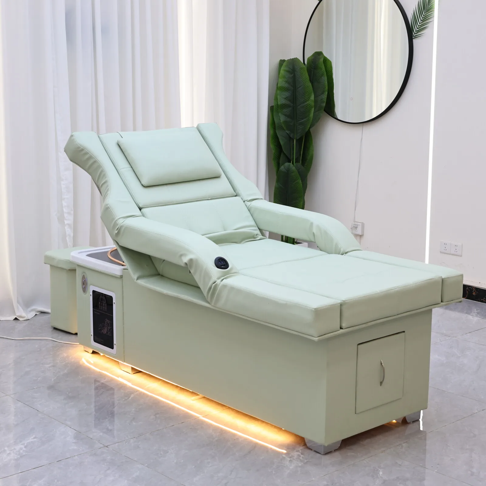Electric Lift Shampoo Bed All in One SPA Salon Furniture with Massage & Water-Circulation Basin & Head Fumigation & Foot Bath - Image 5