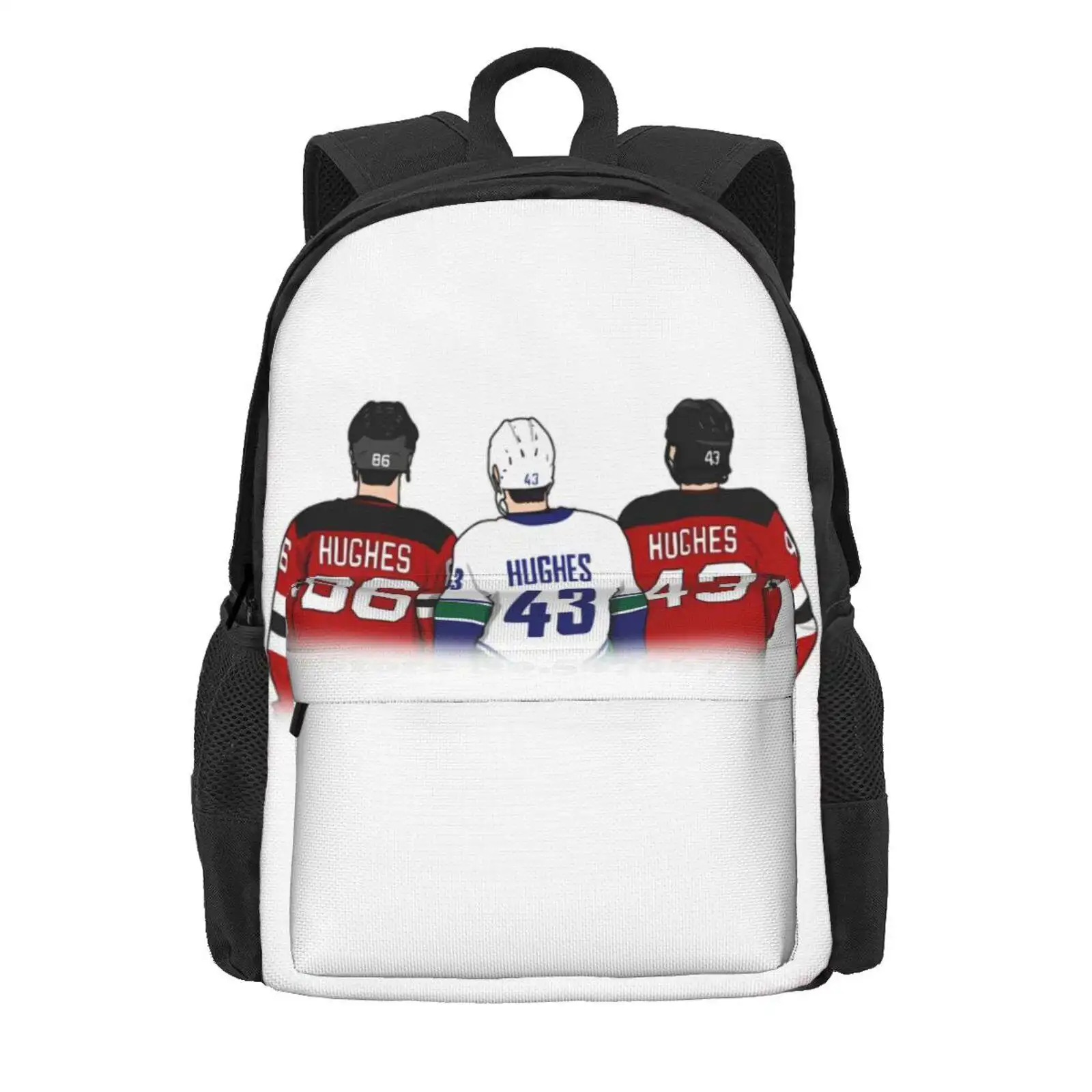 Bro Hughes Bruh Hot Sale Schoolbag Backpack Fashion Bags Hockey New Devils Quinn Hughes Luke Hughes Nj Jack Hughes 1 Jack Hughe