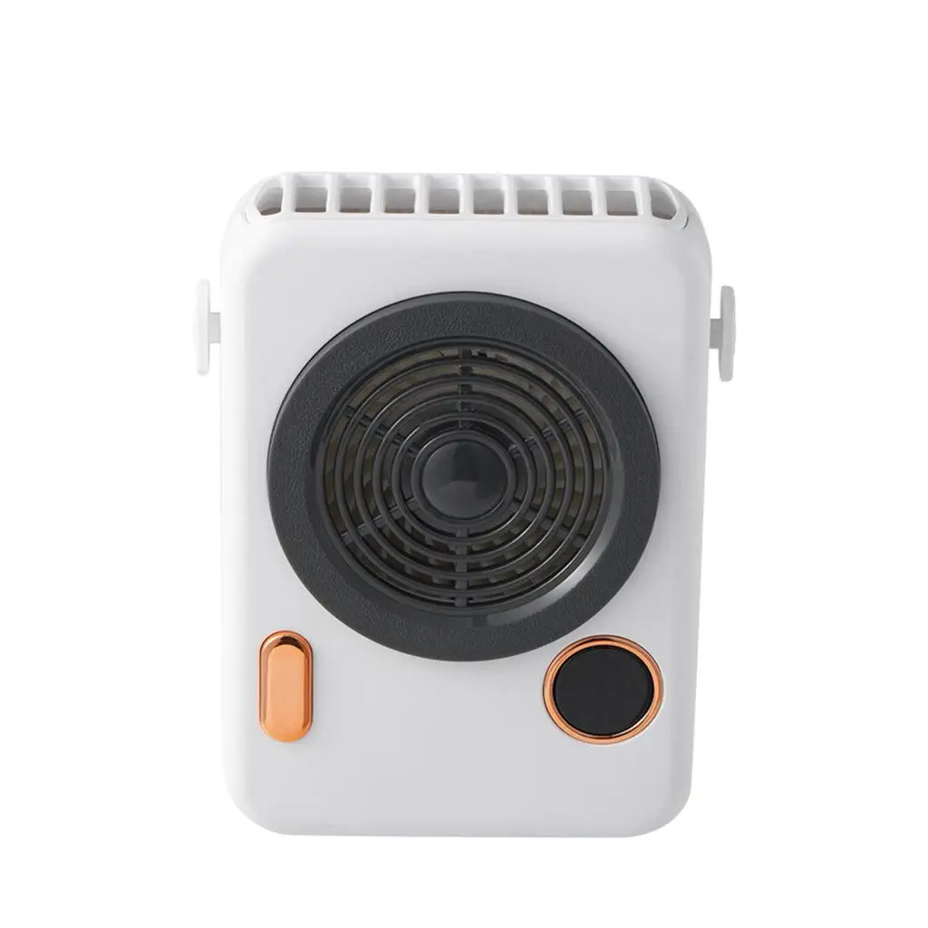 

USB Portable Hanging Fan Cute Rechargeable Battery 3 Level Wearable for Women Kids Outdoor Camping Working Hiking Park