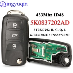 jingyuqin Remote Key 434MHz ID48 Chip 5K0837202AD / 202Q For VW Golf Tiguan Polo Passat CC SEAT Skoda Mk6 Octavia Jetta Beetle