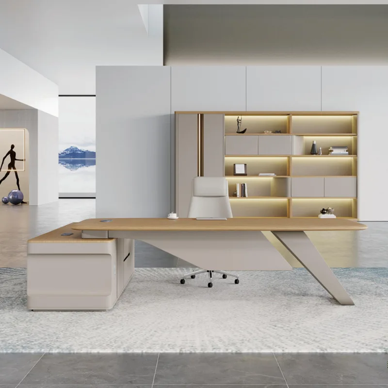 

Desk Light Luxury High Sense Modern Minimalist Office Atmosphere Boss Table Minimalist President Desk Large Desk