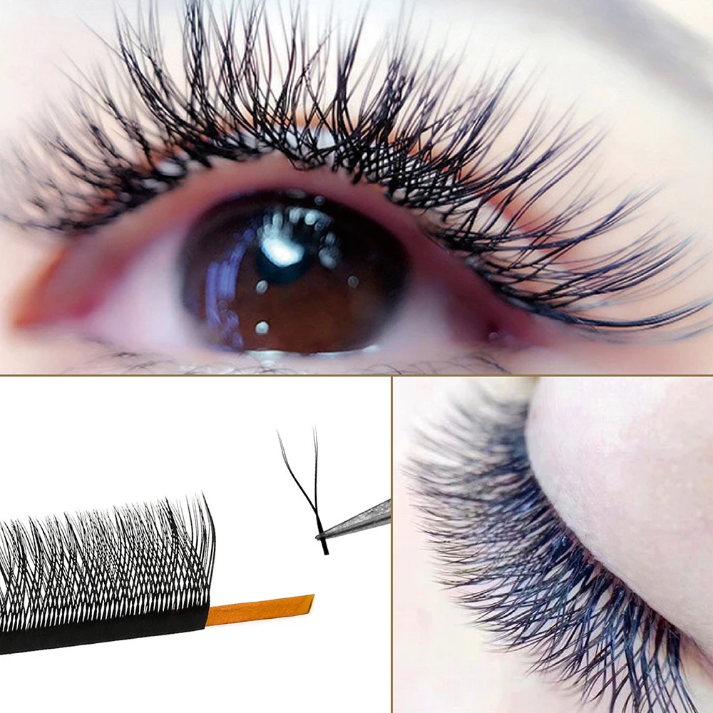 AGUUD 10Trays/Lot YY Eyelashes Extension Hand Woven Premade Volume Lashes Supplies Makeup Mesh Net Cross Russian False Eyelash