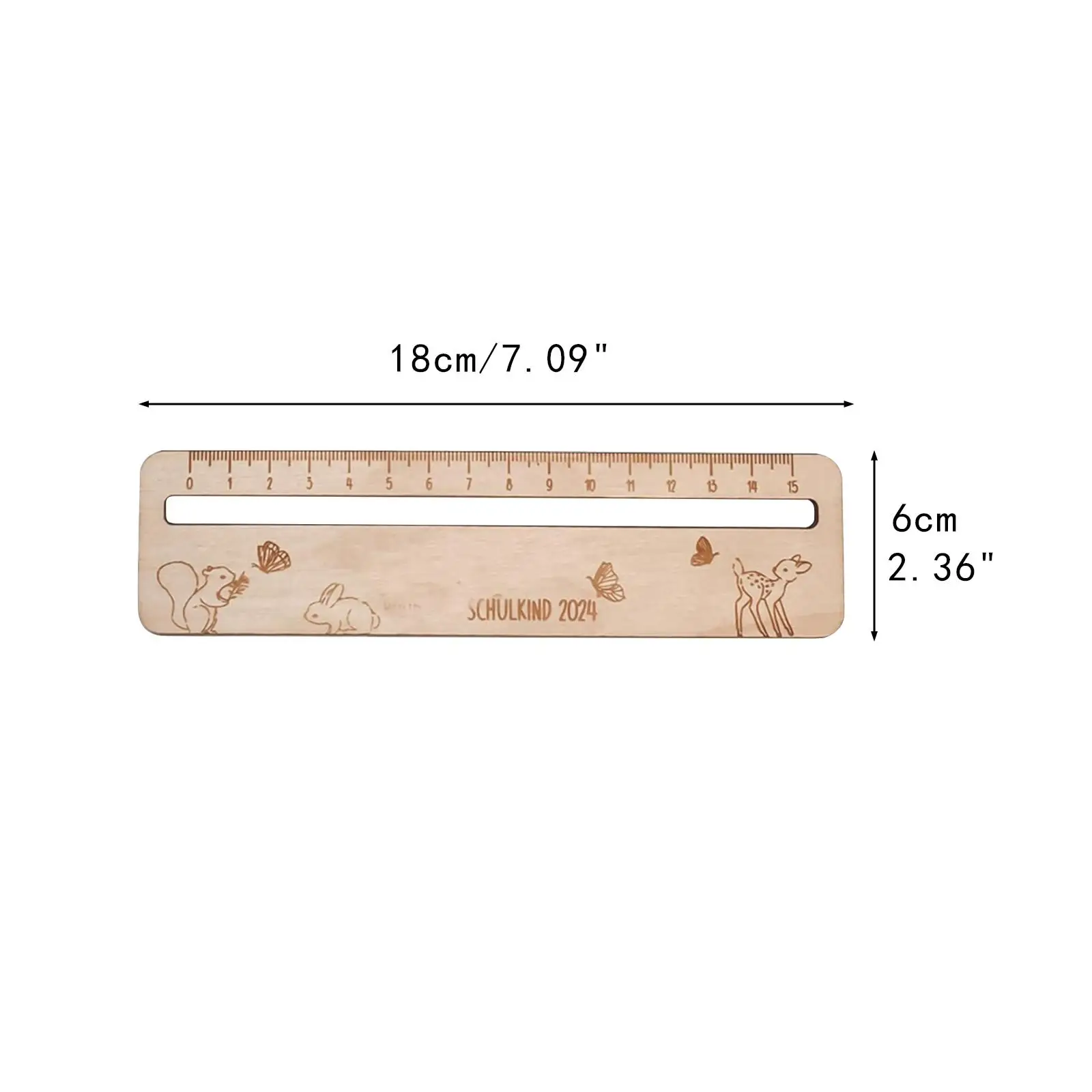 Cartoon Ruler Office Supplies Measuring Tool Accessories Wooden Ruler Shape Ruler Stationery Ruler for Children Kids Girls Boys