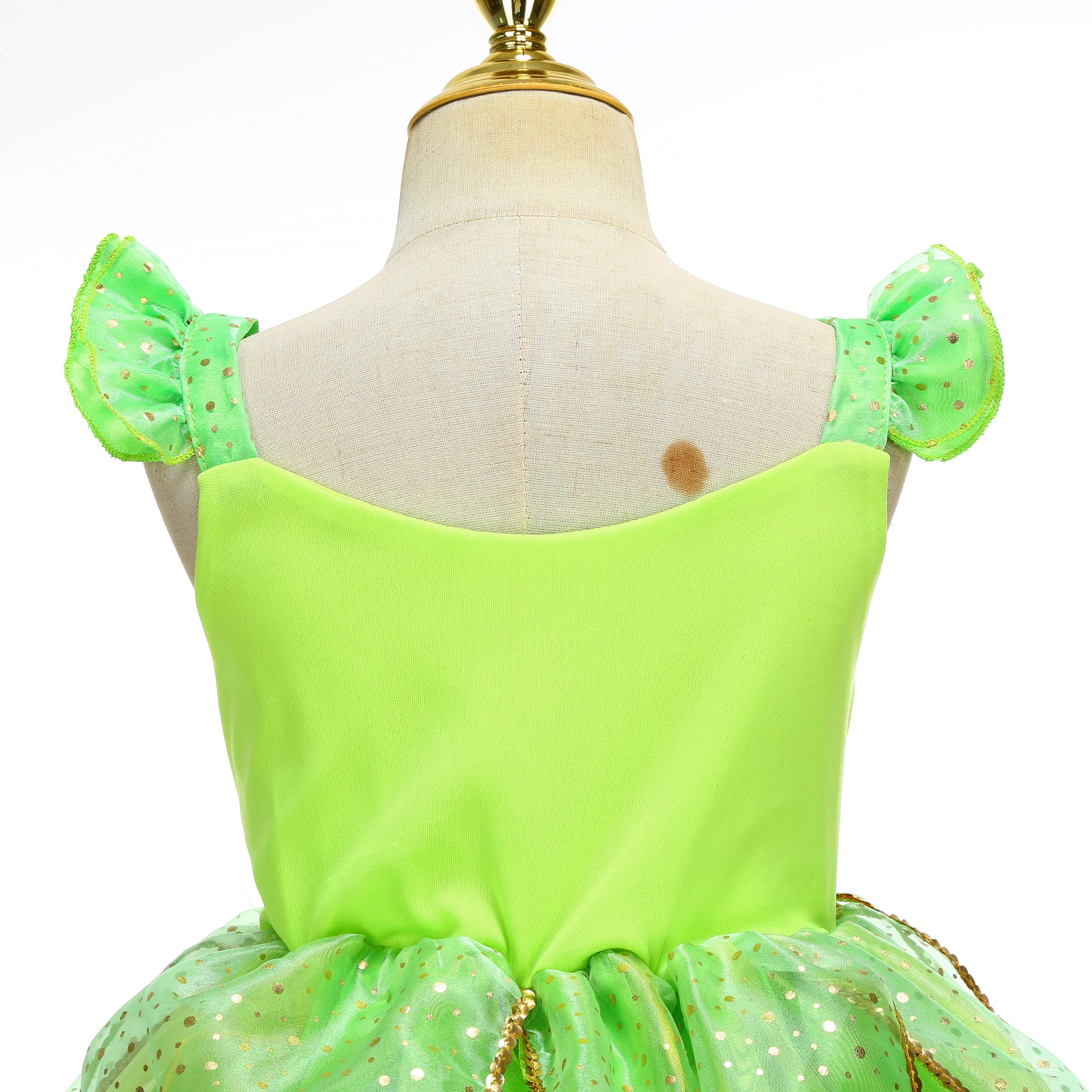 Kinder-Waldelfen-Cosplay-Kleid, glitzernder Blattrock mit Blumenornament für Feiertagsaufführungen, Themenparty, Verkleidung – Detail 5