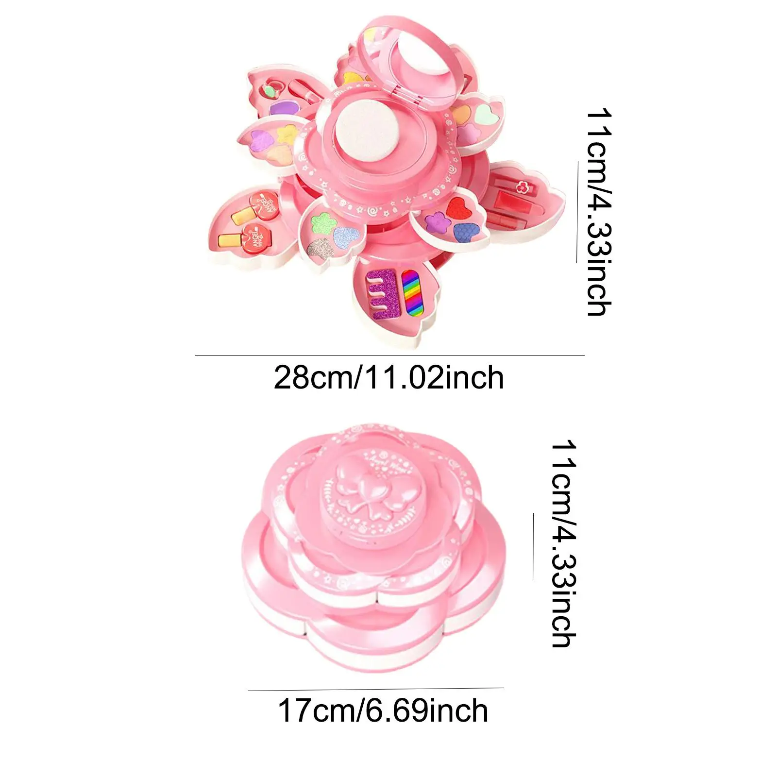 مجموعة مكياج للأطفال يلعبون الأميرة مستحضرات تجميل حقيقية مع حقيبة مستحضرات تجميل قابلة للغسل للأعمار من 3 سنوات فما فوق للمبتدئين والبنات هدايا الحفلات #6