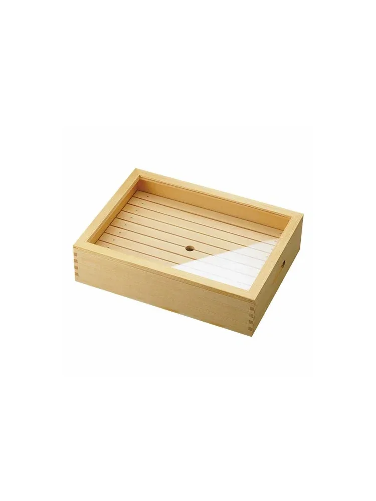 Display box roast bird fresh-keeping box Japanese-style cooking plate front beef plate wooden sukiyaki hotpot