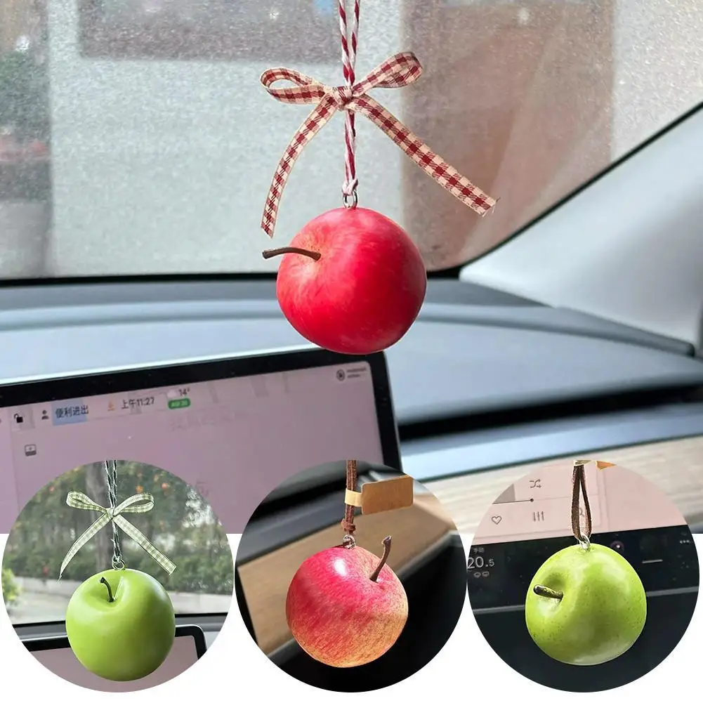Simulado fruta chaveiro ornamento do carro bonito espuma fruta pingente decoração saco charme enforcamentos auto decoração interior acessórios